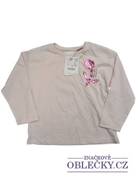 Zvětšit Světle růžové triko s obrázkem dlouhý rukáv pro holky outlet Zara