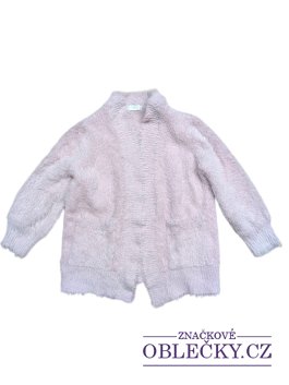 Zvětšit Růžový chlupatý svetr bez zapínání pro holky secondhand Next