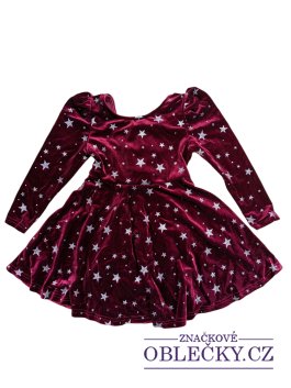Zvětšit Vínové semišové šaty s hvězdičkami pro holky secondhand Shein