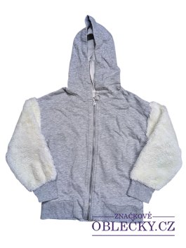 Zvětšit Šedá mikina s chlupatým rukávem pro holky secondhand River Island