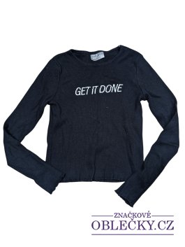 Zvětšit Černé žebrované triko elastické s nápisem pro holky secondhand Destination