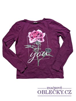 Zvětšit vínové triko s dlouhým rukávem pro holky secondhand