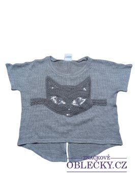 Zvětšit Šedé svetrové triko s kočičkou pro holky secondhand Yigga