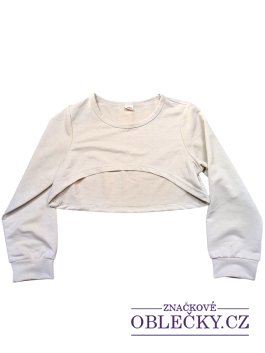 Zvětšit Světlé crop triko s dlouhým rukávem pro holky secondhand