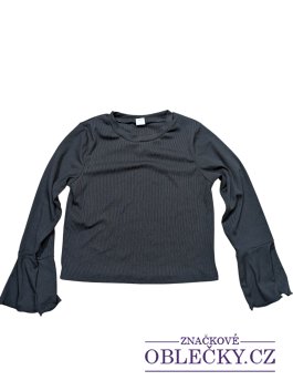 Zvětšit Černé žebrované triko elastické pro holky secondhand 