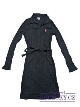 Zvětšit Černé elastické šat žebrované pro holky secondhand River Island